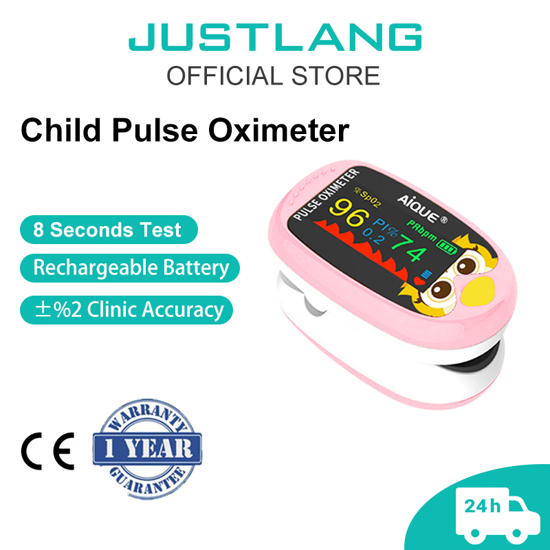 Pulse Oximeter Fingertip Rechargeable - JUSTLANG Digitale Cartoon Oximeter Oplaadbare vingertop-pulsmeter