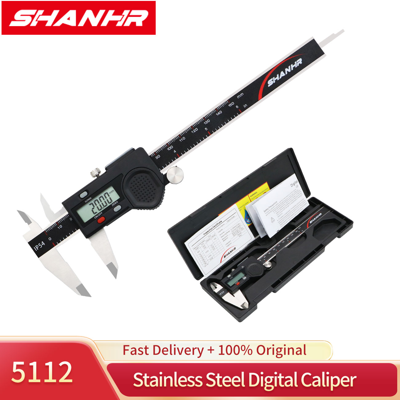 Digital Caliper 150Mm Stainless Steel - SHANHR Elektronische Schuifmaat 150mm Digitale Schuifmaat